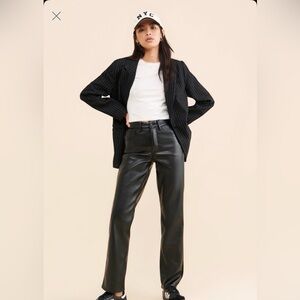 Good American Black Vegan Leather Pants